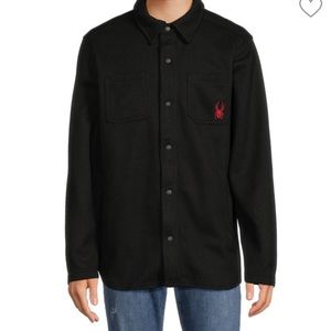 NWT Spyder Avalon Black Long Sleeve Fleece Lined Shirt Jacket